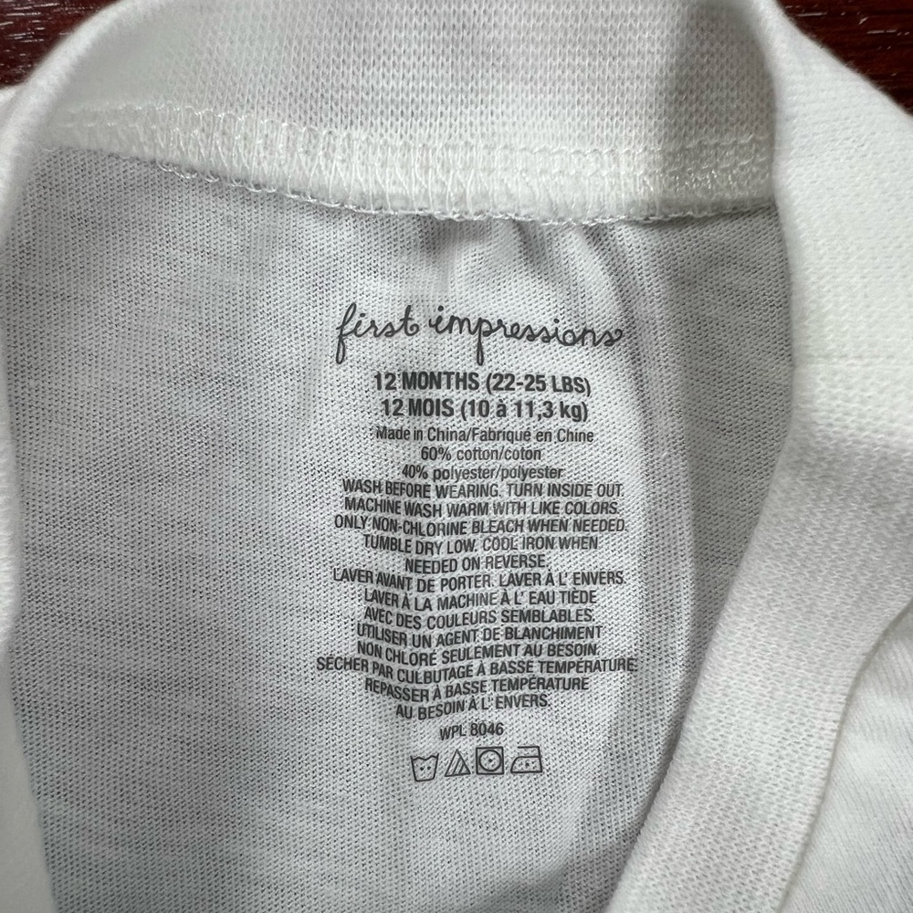 First Impressions Baby Just Awesome T-Shirt and Gray Pants Set Sz 12 months - Picture 4 of 7